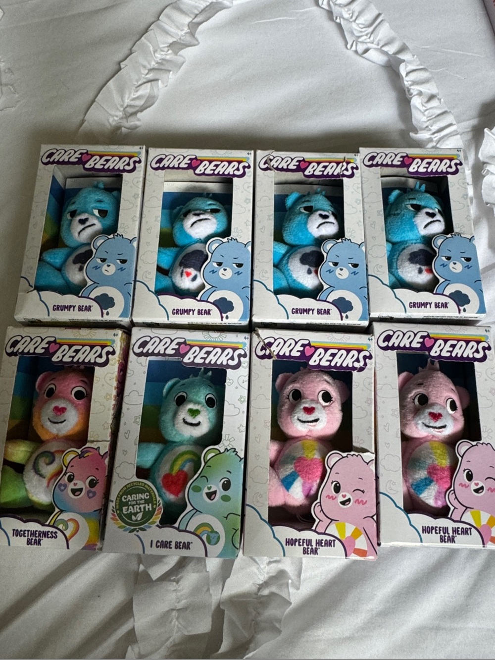 Care Bears mini Plush Lot - Blue, Pink, Green (Boxed Characters)